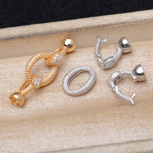 อุปกรณ์ DIY ตัวล็อคเงินแท้ S925 รูปทรงวงรี สำหรับเครื่องประดับมุก ตัวล็อคเชื่อมต่อสร้อยคอขนาด 3 มม. รุ่น A6116 ตัวล็อคหมวก อุปกรณ์ทำเครื่องประดับ - Product Image 1