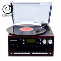 Reproductor de Discos de Vinilo TODO EN UNO 2018 con Grabación en CD Doble, USB, Radio y Cassette