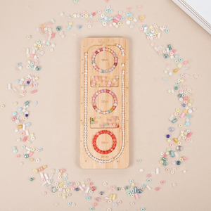 Bamboo Wood <strong>Bead</strong> Tray Portable Solid Wood Jewelry Making Tool Beading <strong>Board</strong> for Bracelet Necklace Stringing - Product Image 5