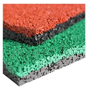 0.5mm - 3mm EPDM Running Track System Green Rubberized Outdoor Flooring SBR Granules