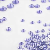 Perles de strass violettes de 6 mm en résine époxy Tanzanite à dos plat avec trou central à coudre pour la fabrication de bijoux à breloques plumes de paon