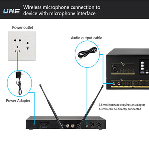Microphone sans fil UHF portable pour l'église, l'enregistrement, la maison, le karaoké, les conférences et les spectacles sur scène - Product Image 3