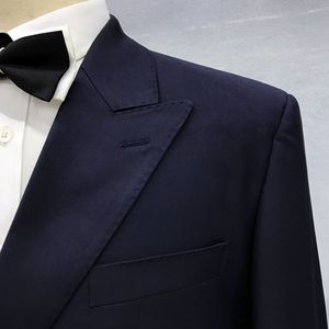 Abito <span class=keywords><strong>nero</strong></span> doppio petto da uomo autunno abito a righe di alta qualità moda moda abito da sposa da uomo - Product Image 4