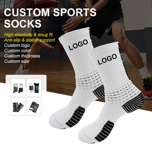 Chaussettes de basketball élastiques antidérapantes à séchage rapide, logo personnalisé, chaussettes de sport longues haute performance - Product Image 1