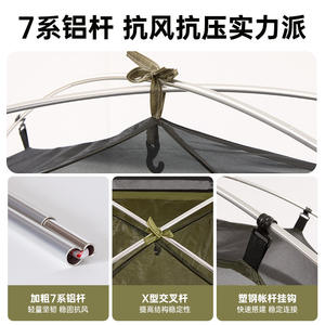 Tente de camping extérieure 210x145x110cm, double couche, légère, imperméable, pour 1-2 personnes, équipement de randonnée et d'alpinisme trois saisons - Product Image 4