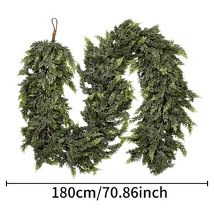 Guirlande artificielle de pin 180 cm pour Noël, décoration murale pour la maison, verdure décorative - Product Image 1
