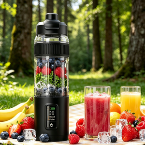 Gobelet à jus portable à pression manuelle, sans additif, pour préparer des jus à emporter avec bec verseur, pour boissons aux fruits naturels, à la maison, en extérieur, en pique-nique - Product Image 2