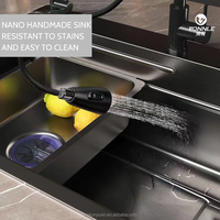 Évier de cuisine intelligent en acier inoxydable avec robinet extractible pour salle de bain et lave-vaisselle