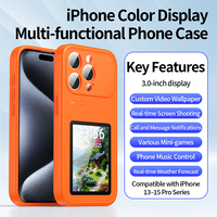 Coque de téléphone mobile LeYi NFC Ink pour iPhone 17 15 16 14 Pro Max, haut de gamme, avec écran arrière intelligent IA de 3 pouces, Bluetooth et personnalisation de photos
