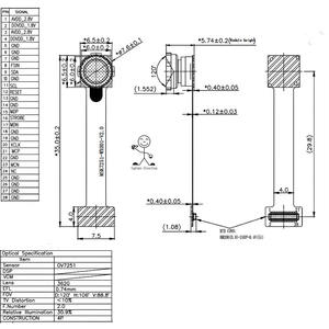 Drone <span class=keywords><strong>Camera</strong></span> Modules Ov7251 Sensor Coms Groothoek Fov120 ° 0.74Mm Lens Met 0,3mp Mipi Csi Mini <span class=keywords><strong>Camera</strong></span> <span class=keywords><strong>Module</strong></span> Voor Drone - Product Image 5