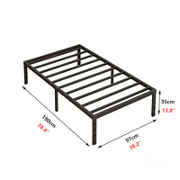 Cadre de lit plateforme moderne en métal à montage facile avec rangement sous le lit, sans sommier requis, emballage plat pour chambre à coucher