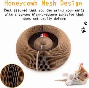 2026 Hot Selling Cat <b>Scratching</b> Boards Folding Magic Organ Cat Toy with Ball Corrugated Paper Board for Cat Grinding Claw - Product Image 3