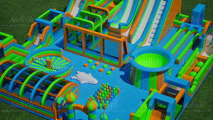 Parque de Diversiones Inflable Comercial, Centro de Entretenimiento Inflable Ninja Warrior, <span class=keywords><strong>Casa</strong></span> de Brinco Grande para Adultos, Juego al Aire Libre - Product Image 5