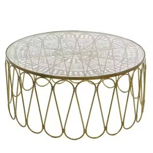 Mesa de centro redonda de mármol blanco de lujo, estilo personalizado y duradero, con marco de acero inoxidable dorado, para hoteles de alta gama. - Product Image 5