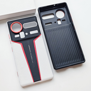 Custodia posteriore antiurto in pelle PU opaca con texture in fibra di carbonio e lente in metallo per ZTE nubia Z80 Ultra Z70 Z70S Ultra - Product Image 6