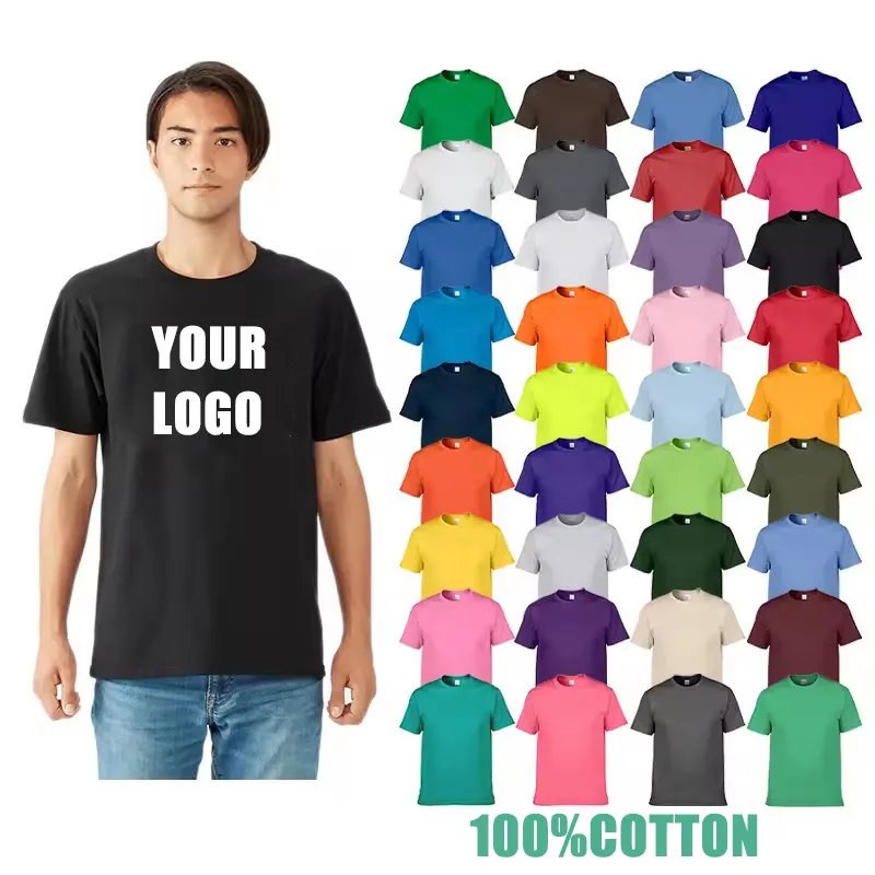 High Quality 100%Cotton Custom T Shirt For Men Blank Heavyweight T Shirt Printing Men's T-shirts