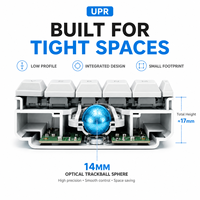 SDBALLS Micro Trackball Optique Sphérique 14mm en Résine UPR pour Clavier Compact, Montage en Rack, Entrée Intégrée, Noyau en Acier Optionnel