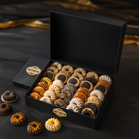 Boîte de luxe avec logo personnalisé à tiroirs pour noix séchées noix salées chocolat dattes boîte d'emballage en papier avec poignée en coton