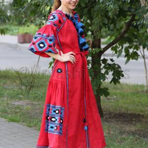 โบฮีเมียนเย็บปักถักร้อยยูเครนชุดยาวกับแขนเต็มของผู้หญิงเสื้อผ้าสำหรับชุดฤดูหนาว - Product Image 3