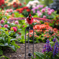 Aigle rouge lumière solaire carillons éoliens pieu de jardin