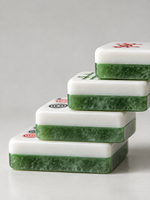 Ensemble de Mahjong Américain Zen en Bambou de Designer, 160 Tuiles, 4 Couches, Artisanat Acrylique Sandwich, Jeu Social de Luxe, Coffret Cadeau