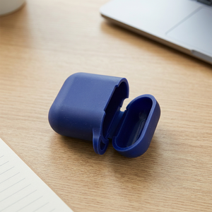Étui pour écouteurs Bluetooth moulé avec poignée portable, housse de protection anti-chute, étui de protection complet en silicone bleu GR305 - Product Image 3