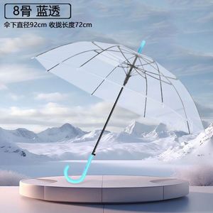 Paraguas Clásico Recto Transparente de PVC Portátil Personalizado con Logotipo, Paraguas de Regalo Publicitario de Alta Calidad - Product Image 3