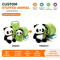 Peluche Panda Kawaii Personnalisée, Poupée en Tissu Faite à la Main avec Tube en Bambou, Mascotte Animale en Peluche Personnalisée