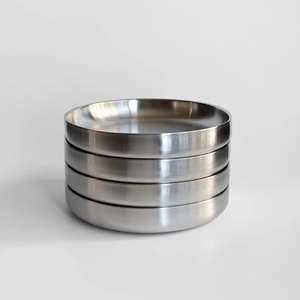 Plato de <span class=keywords><strong>Acero</strong></span> <span class=keywords><strong>Inoxidable</strong></span> SS304 con Logotipo Personalizado para Restaurante, Hotel, Tazón Redondo para Cena, Bandeja para Servir Alimentos - Product Image 1