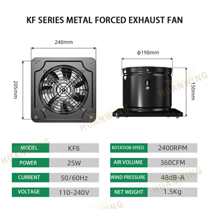 Ventiladores Axiales de Conducto de Frecuencia Variable EC Negros, Ventilador de Extracción Industrial para Humo, para Cocina, Parrilla, Restaurante, Hotel, Fábrica, 110V-240V - Product Image 6