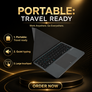 Teclado Inalámbrico Bluetooth Plegable, Delgado, Mini, Recargable, con Panel Táctil y Logotipo Personalizado, para Android, Windows, iPad - Product Image 1
