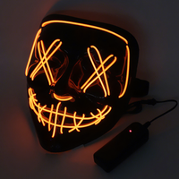 Masque de Clown Effrayant LED Personnalisé AF pour Halloween, Masque Lumineux pour Soirée Masquée, Masque de Cosplay pour Adultes, Masque Luminescent dans le Noir