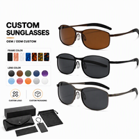 Lunettes de soleil polarisées A395 rétro rectangulaires à monture métallique, protection UV, tendance, pour la conduite, les activités de plein air, le quotidien, la plage et les voyages