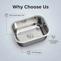 Wastafel Dapur OEM Stainless Steel Single Bowl Undermount 18 Gauge Permukaan Poles Tarik (Drawn Polished) Buatan Tangan dengan Garansi 2 Tahun