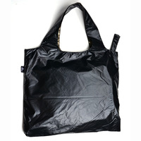 Sacs de courses pliables en polyester écologique argenté métallisé personnalisés, réutilisables, recyclables, avec bandoulière, sac fourre-tout