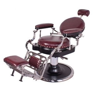 Silla de peluquero de lujo para hombre, mueble de salón de belleza para corte de pelo, color rojo antiguo, gran oferta, 2021 - Product Image 3