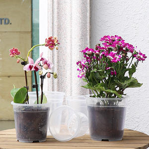 Pot bibit transparan Diameter besar, Pot kontrol akar bernapas dipertebal untuk taman <span class=keywords><strong>Phalaenopsis</strong></span>, khusus untuk taman - Product Image 6
