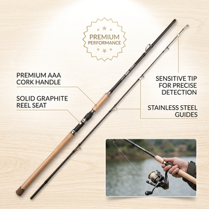 Canna da Pesca in Carbonio NM 1.5M 1.8M 2.1M con Manico in EVA per Spigola, Lago, Fiume, Torrente, Casting, Spinning, Trota - Product Image 2