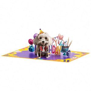 การ์ดอวยพรวันเกิดแฮนด์เมด 3 มิติ แบบป๊อปอัพ ลายสุนัข - Product Image 3