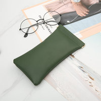 Étui à lunettes en cuir souple PU, sacs de rangement simples pour lunettes, accessoires pour lunettes, étui imperméable solide