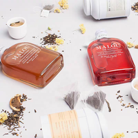 Vente en gros Bouteilles en verre à liqueur vides de 100ml 200ml 250ml 300ml 350ml 500ml boisson thé Kombucha café jus liqueur gingembre avec bouchon