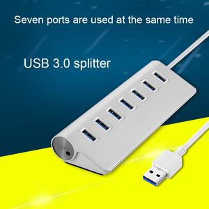 Adaptador de sincronización de datos de carga portátil, divisor de concentrador USB de alta velocidad de 7 puertos de aleación de aluminio 3,0, 5Gbps, para Macbook, PC, ordenador portátil - Product Image 2