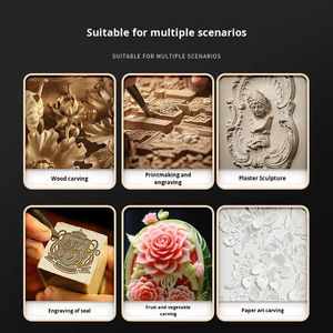 Lot de 12 ciseaux à <span class=keywords><strong>bois</strong></span> professionnels faits à la main en <span class=keywords><strong>bois</strong></span> massif pour <span class=keywords><strong>sculpture</strong></span>, <span class=keywords><strong>sculpture</strong></span> industrielle en acier au manganèse pour étudiants en art - Product Image 6