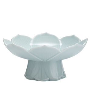 Juego de platos de cerámica con diseño de loto para ofrendas de Buda y servicio de té, bandeja decorativa de estilo chino con patrón de plantas - Product Image 4