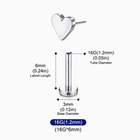 ASTM F136 Titanium Threadless Press Fit Stud Moon Cross Hypoallergenic Nickel Free for Helix Tragus Cartilage Piercing Jewelry