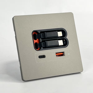 Prise murale universelle USB double télescopique avec câble de charge pour station de recharge industrielle, domestique, de bureau, d'hôtel et d'aéroport - Product Image 4