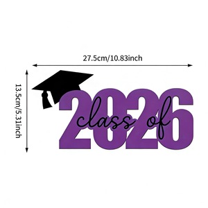 Pafu 2026 - Decorazioni in legno per la festa di laurea, cartello in legno per la classe del 2026, accessori per photo booth per la festa di laurea dei senior - Product Image 3