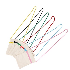 Sacs fourre-tout en coton réutilisables et écologiques avec fermeture éclair, design bandoulière, motifs colorés pour étudiants, enfants et projets DIY - Product Image 3