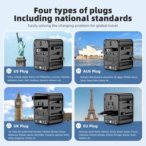 Kabel ekstensi colokan dunia USB 2500W Adaptor Travel daya PD Multi Plug Adaptor pengisi daya perjalanan <span class=keywords><strong>Universal</strong></span> Dunia Internasional