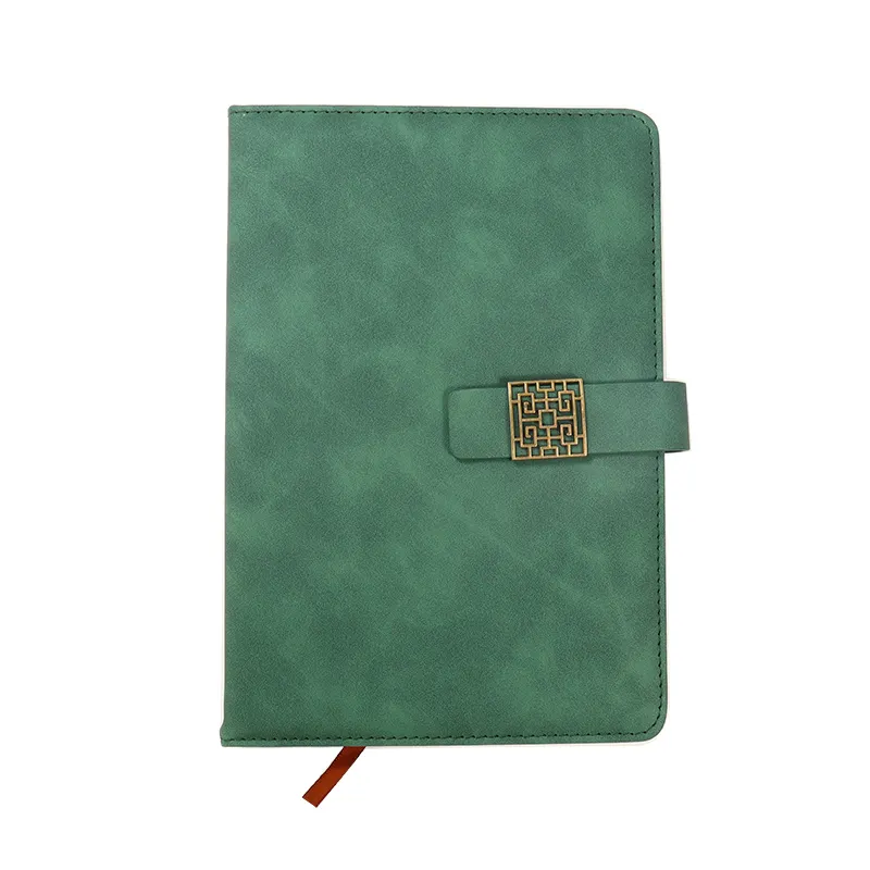 eco friendly retro square button notepad recycled planner pu leather a5 soft cover notebook custom printing